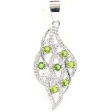 42x17mm adorável bonito 3.2g forma criado rico azul violeta tanzanita verde peridot cz meninas presente de aniversário pingente de prata 2024 - compre barato