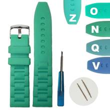 Correa de reloj Unisex de goma, gelatina de silicona verde famosa, 20mm, WB1059-20JB 2024 - compra barato