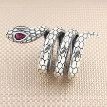 Snake Silver Ring With Red Zircon Stone Men Silver Ring Made In Turkey Solid 925 Sterling Silver 2024 - buy cheap