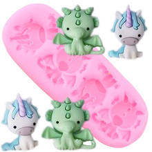 3D Unicorn Dragon Silicone Mold Baby Birthday Candy Clay Chocolate Gumpaste Moulds Cupcake Topper Fondant Cake Decorating Tools 2024 - buy cheap