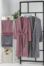 In family Robe Set-Anthracite and Damson-Female M Size-Men L Size-Gredel 4 Piece 2024 - buy cheap