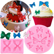 Cartoon Bows Silicone Molds Bowknot Cupcake Topper Fondant Mold DIY Sugarcraft Cake Decorating Tools Candy Clay Chocolate Moulds 2024 - buy cheap