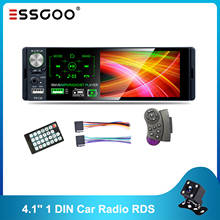 ESSGOO 4.1'' Car Radio 1 DIN RDS AM BT FM TFT Screen Autoradio Stereo USB TF AUX Supports Rearview Camera Steering Wheel Control 2024 - buy cheap
