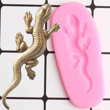 Forma de silicone gecko para fondant, moldes diy para decoração de bolo de festa, moldes de argila de polímero de doces, moldes de pasta de chocolate 2024 - compre barato