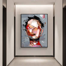 Abstract Girl Face Paintings Handmade Oil Painting On Canvas Hand Painted Figure Wall Art Unframed Painting For Bedroom Decor 2024 - buy cheap