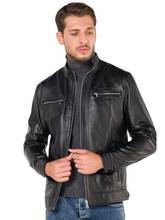 2021 Original acolchado cuello Vertical chaqueta de cuero ropa superior con cremallera motocicleta Delgado modelo 2024 - compra barato