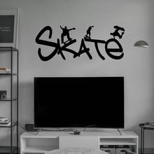 Decalque de arte de decalque de parede, skate, caligrafia de vinil, adesivo esportivo para decoração de casa e sala de estar, removível a002790 2024 - compre barato