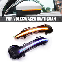 Luz LED intermitente para retrovisor de coche, lámpara de espejo de señal de giro dinámica de la UE, color azul y amarillo, para Volkswagen Tiguan MK2 2017 a 2019 Touareg MK3 2019 2024 - compra barato