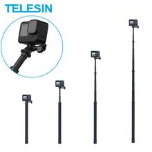 TELESIN-Palo Selfie de fibra de carbono 3M, monopié de longitud ajustable para GoPro 10, 9, 8, 7, Osmo Action Insta360, Xiaoyi, Sjcam 2024 - compra barato