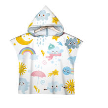 Cute Weather Forecast Cartoon Microfiber Bath Towel For Kids Swimming Bath Hooded Cloak Beach Towels 2024 - buy cheap