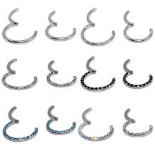 1PC G23 Titanium/Steel Hinged Segment Septum Clicker Crystal Nose Ring Nipple Clicker Ear Cartilage Tragus  Lip Stud Piercing 2024 - buy cheap