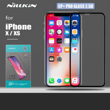 Para o iphone x xs vidro nillkin cp + pro 2.5d vidro temperado ultra-fino capa completa protetor de tela protetora para o iphone x xs filme 2024 - compre barato