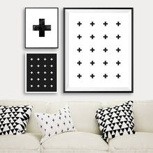 Scandinavian Style Swiss Cross Canvas Wall Art Poster Nordic Print Painting Black White Minimalist Decoration Picture Home Decor 2024 - buy cheap