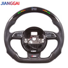 LED 100% Real Carbon Fiber Perforated Car Steering Wheel Italy Alcantara Suitable For Audi RS 2012-2016 Model 2024 - buy cheap