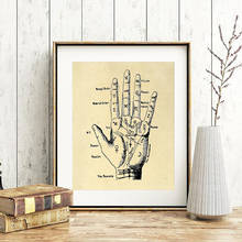 Palmistry Hand Chiromancy Vintage Poster And Print , Fortune Telling Palm Reading Canvas Painting Wall Art Picture Home Decor 2024 - buy cheap