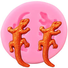 Moldes de silicone de lagarto, moldes de gecko sarda para cupcake, ferramentas de decoração de bolo com fondant, argila para doces, chocolate, pasta de goma 2024 - compre barato