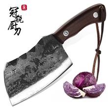Нож шеф-повара ручной работы мясницкий нож для овощей Кухонные ножи для нарезки инструменты для приготовления пищи гаджеты для кемпинга и барбекю с полной ручкой 2024 - купить недорого