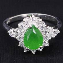 Anillos de plata de ley 3,9 con forma de pera, sortija de 925g con Esmeralda verde Real, rubí, verde, amatista, zafiro azul, CZ 2024 - compra barato