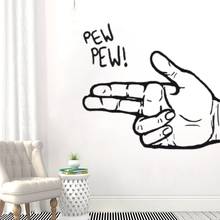 Pew Pew Hand Sign  Wall Sticker Aesthetics Decal Art Home Bedroom Decoration A001366 2024 - buy cheap