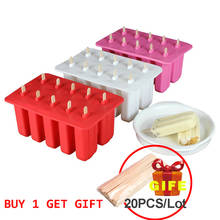 Homemade Ice Cream Mould Popsicle Molds Shapes Food Grade Moule Silicone Mold Maker BPA-Free With 20 Sticks DIY Helado 2024 - buy cheap
