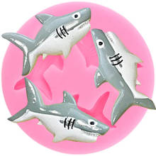 3D Shark Cupcake Topper Silicone Mold Baby Birthday Candy Clay Chocolate Mould Cookie Baking Fondant Cake Decorating Tools 2024 - buy cheap
