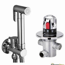 Kit de spray para ducha + válvula termostática + válvula de desligamento 02-151, portátil, de bronze 2024 - compre barato