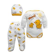 Baby set 100 cotton 3 Piece Yellow Hello Duck Written K3052 2024 - buy cheap