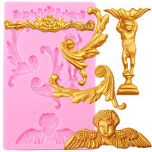 Baroque Scroll Relief Border Silicone Molds Angel Flower Cupcake Fondant Cake Decorating Tools Candy Chocolate Gumpaste Moulds 2024 - buy cheap
