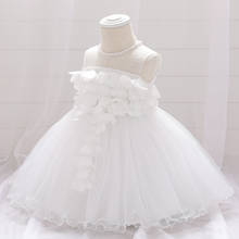 Платье для маленьких девочек, платья, одежда для малышей в возрасте 1 года крестильное кружевное Тюлевое платье для девочки; Детское платье для девочек, детские вечерние платья 2024 - купить недорого
