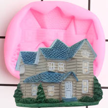 3D House Silicone Mold Villa Cupcake Topper Fondant Mold Cake Decorating Tools Candy Chocolate Gumpaste Molds Jewelry Clay Mould 2024 - buy cheap