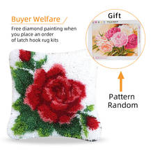 Latch Hook Rug Kits Embroidery Pillow Flower Knitting Rose Kussen Knooppakket Sewing Thread Craft Cushion Kits Do It Yourself 2024 - buy cheap