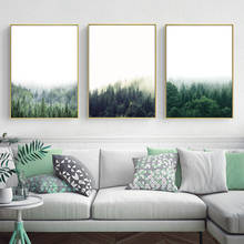 Pintura de paisagem da natureza floresta, impressões modernas, minimalistas, arte de parede, quadros, poster nórdico para decoração de sala de estar, quarto 2024 - compre barato