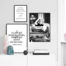 Monroe Canvas Art Prints And Poster Black And White Daily Movie Poster Painting Wall Pictures Living Room Decor 2024 - buy cheap