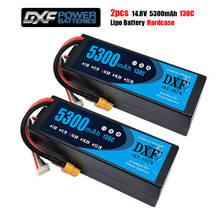 DXF 2pcs 2S 3S 4S Lipo Battery 7.4V 11.1V 14.8V 5300mah 130C Hardcase 1/10 1/8 Scale For TRXXX Slash 4x4 RC Car Hard Case 2024 - buy cheap