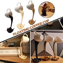Modern Style Floating Coffee Cup Mug Sculpture Kitchen Decor Pouring Spilling Creative Resin Coffee Mug Cup Home Decoration 2021 2024 - buy cheap