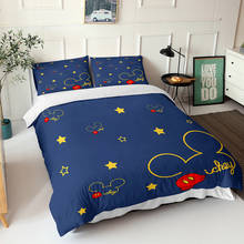 Disney-juego de cama de Mickey en 3D para niños y adolescentes, funda de edredón cómoda con fundas de almohada, colcha de lujo de Minnie Mouse 2024 - compra barato