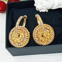 New Designs Crystal round circle Drop Earrings for Women 2020 Fashion Rhinestone Statement Earrings Dangle Wedding Jewelry 2024 - buy cheap
