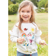 Camiseta de algodón con estampado de flores para niñas, suéter con estampado de flores y puntos, 100% 2024 - compra barato