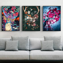 Deer with Flowers DIY Painting By Numbers skull pattern HandPainted Oil Painting Drawing On Canvas Unique Gift Home Decoration 2024 - buy cheap