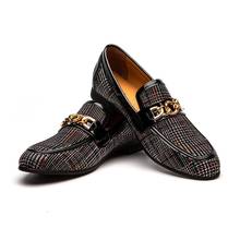 MEIJIANA Slip On Loafers Men Dress Shoes Leather Men Casual Shoes Handmade Loafers New Fashion Wedding Party Metal Loafers Men 2024 - buy cheap