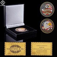 2021 America Challenge Coin USA Army Navy Air Force Marine Corps Coast Guard Freedom Eagle Grateful Nation W/ Black Luxury Box 2024 - buy cheap