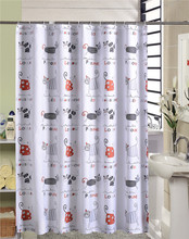 Cortina impermeable de poliéster con dibujos de gatos para baño, cortina de ducha de moho para decoración del hogar a prueba, 20 unidades 2024 - compra barato