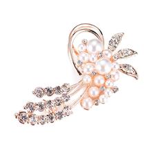 Fashionable Opal Stone Flower Brooch Pin Women Garment Jewelry Rhinestone 2024 - buy cheap