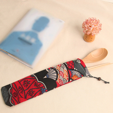 Organizador de almacenamiento, bolsa de viaje para guardar con cordón cuchillo, tenedor, cuchillo, palillos, 25cm, Japón 2024 - compra barato