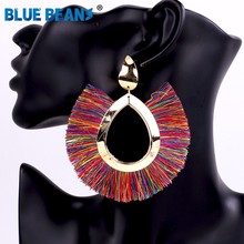 Tassel earrings bohemian statement luxury long earring handmade gifts for women geometric fringe fashion drop christmas big star 2024 - buy cheap