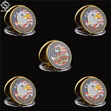 5PCS Collectible Gold Coin USA Military Challenge Navy USAF USMC Army Coast Guard Freedom Eagle Metal Coin 2024 - buy cheap