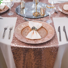 Frigg Rose Gold Sequin Table Runner Sparkly Wedding Party Table Runner Silver Glitter Bling Elegant Table Decoration Home Decor 2024 - buy cheap