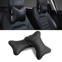 1pcs Universal Car Headrest Mini PU Leather General Motors Head Pillow Support Neck Pillow Black Car Seat For Auto Car Seat 2024 - buy cheap