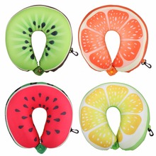 U Shaped Neck comfortable Pillow Watermelon Cartoon Fruit Pillows Nanoparticles Massage Neck Pillow Car Travel Cushion 13 2024 - buy cheap