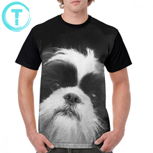 Футболка Shih Tzu мужская с рисунком собаки, базовая футболка с графическим принтом, смешная рубашка из полиэстера с короткими рукавами 5x 2024 - купить недорого